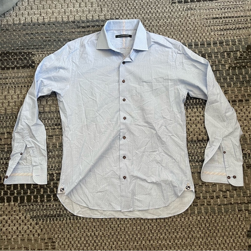 Men’s Hammer Made Long Sleeve Button Down Shirt in Lt Blue, Neck 15.5 Sleeve 39